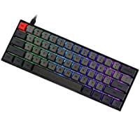 MIHIYIRY SK61 Teclado mecánico para Juegos- Teclado mecánico retroiluminado NKRO con Teclas PBT Tipo C Cable Interruptor…